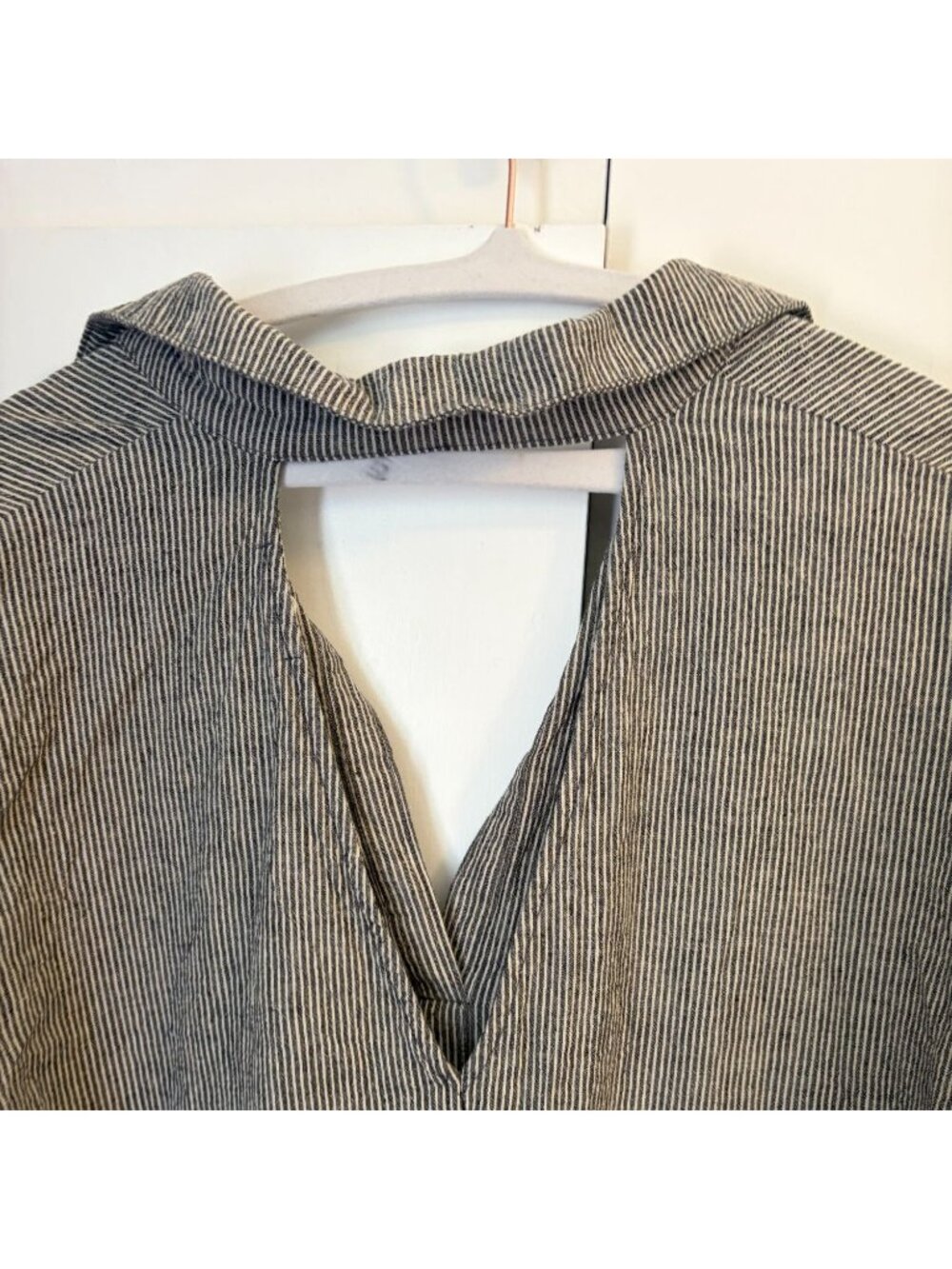 It Is Well LA Linen Pinstripe Midi Dress Size L - Picture 3 of 8